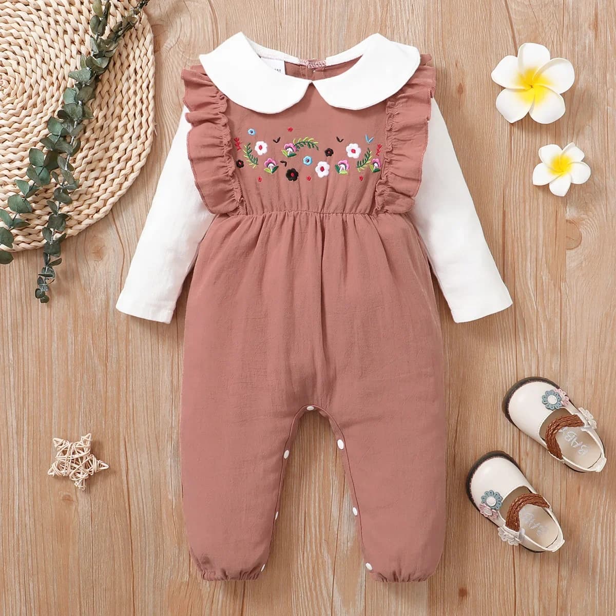 Body Bebê Menina Floral Algodão Macio e Confortável TinySteps 0 a 18 Meses