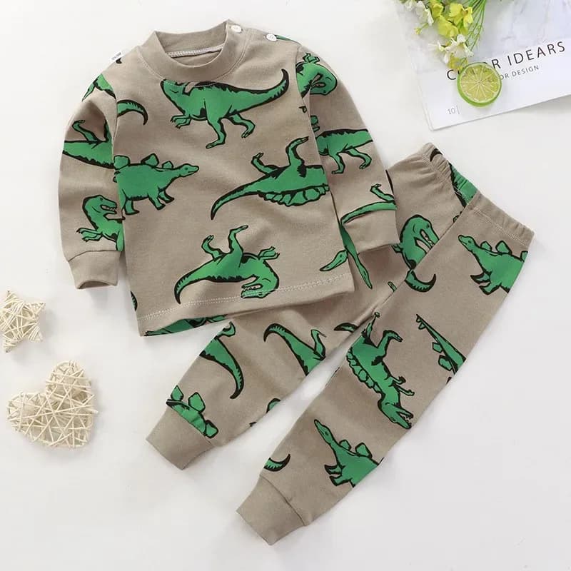 Conjunto Pijama Infantil Unissex Macio TinySteps | Desenhos Animados e Manga Longa para Outono — imagem 1