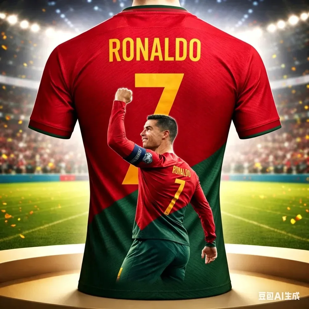 Camisa Infantil de Futebol 3D Ronaldo: Conforto e Estilo para Pequenos Craques TinySteps — imagem 1