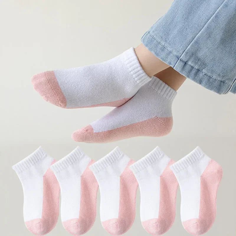 Kit 5 Pares de Meias Infantis TinySteps em Algodão para Crianças de 1 a 12 Anos – Conforto e Estilo