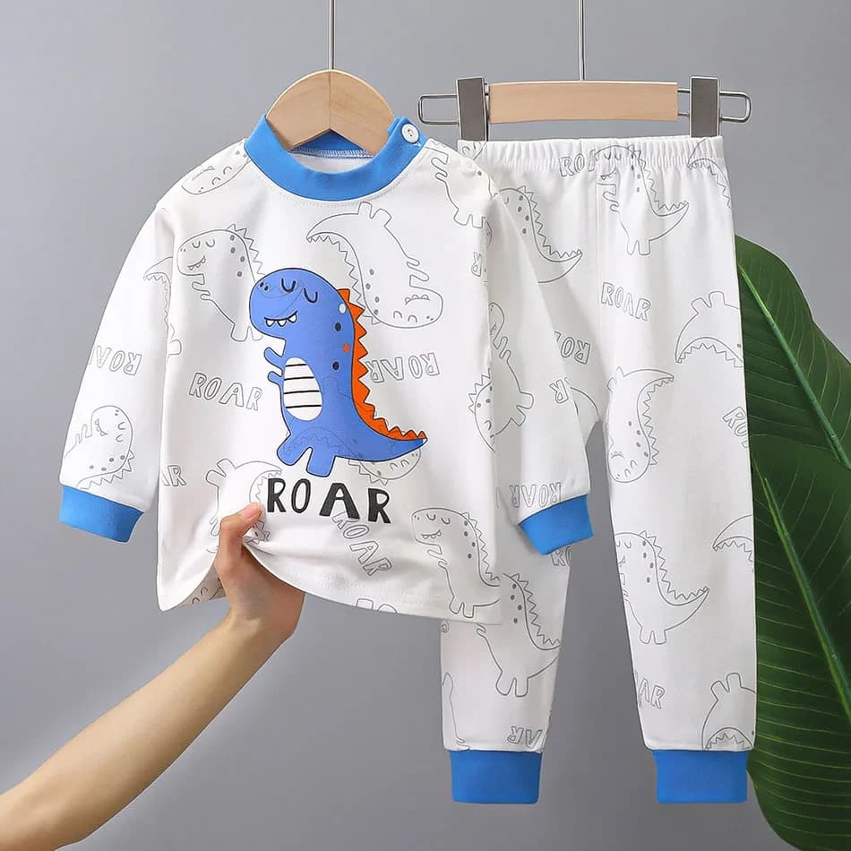 Pijama Infantil Unissex Algodão Macio Estampado | Conjunto Quentinho Para Meninos e Meninas — imagem 1
