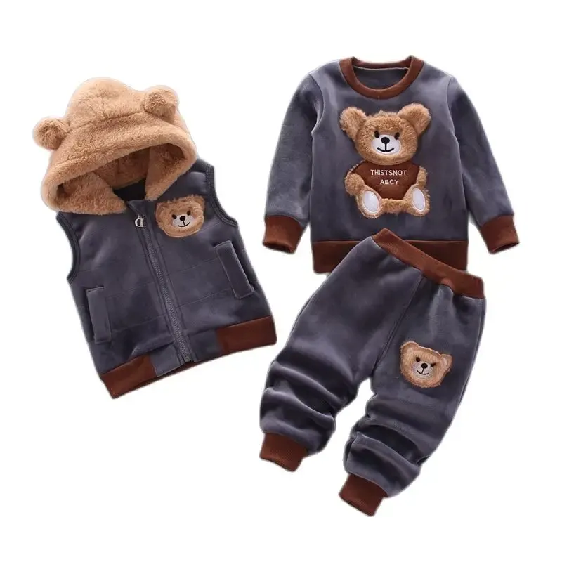 Conjunto Infantil Quentinho TinySteps: Casaco com Capuz e Calça para Bebês e Crianças – Perfeito para Outono/Inverno e Nat