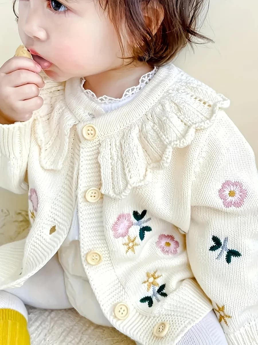 Cardigan Infantil Malha Aconchegante para Bebê Menina - Estilo e Conforto para Inverno e Meia Estação
