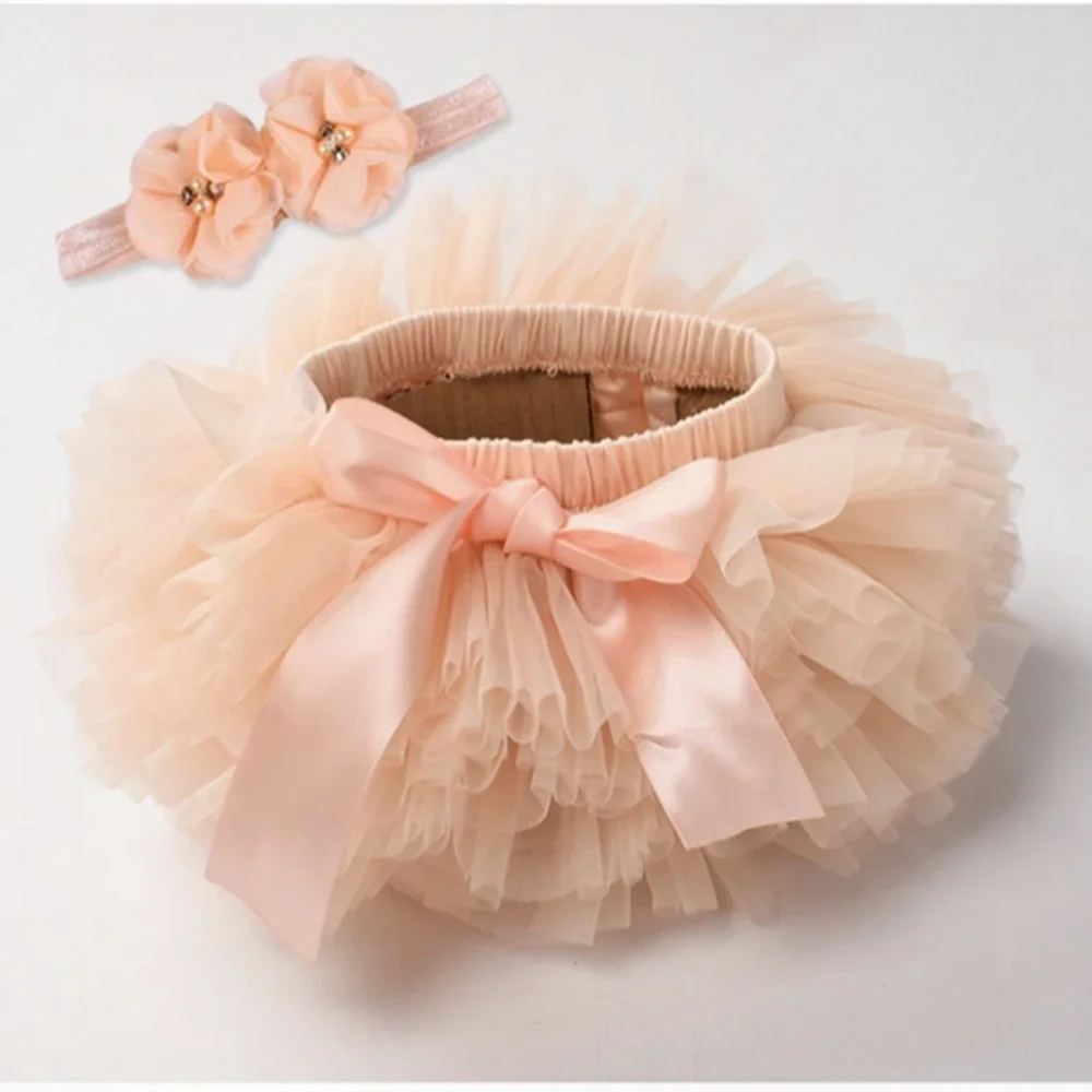 Conjunto Saia Tutu Bebê Menina Renda Tule com Faixa de Cabelo Florido - Ensaio Fotográfico e Festas