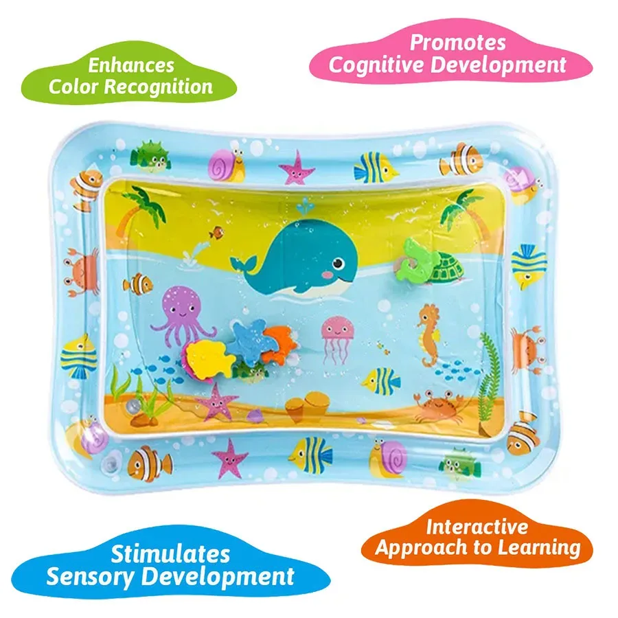 Tapete de Atividades Aquático Inflável TinySteps para Bebês – Estimula Desenvolvimento Sensorial e Motor