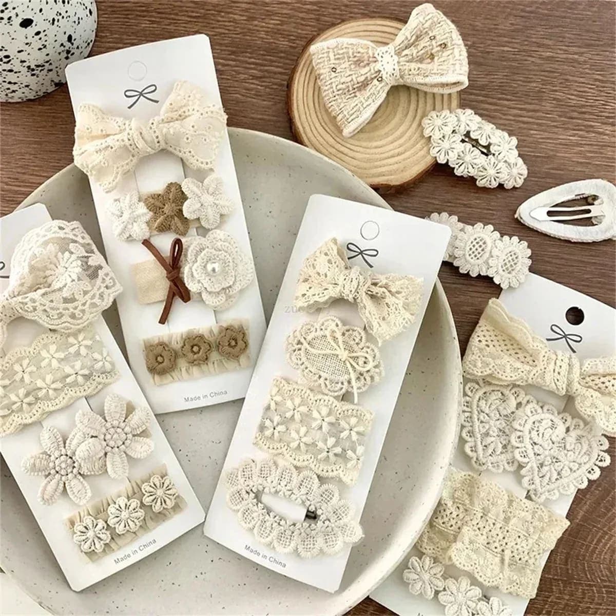 Kit Presilhas Bebê Bordado Floral Renda - Acessórios de Cabelo Delicados para Meninas TinySteps — imagem 1