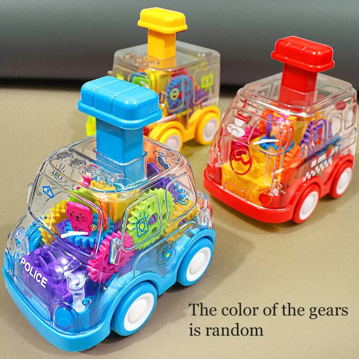 Carrinho de Brinquedo Transparente com Engrenagens Visíveis TinySteps | Inércia e Diversão para Crianças — imagem 1