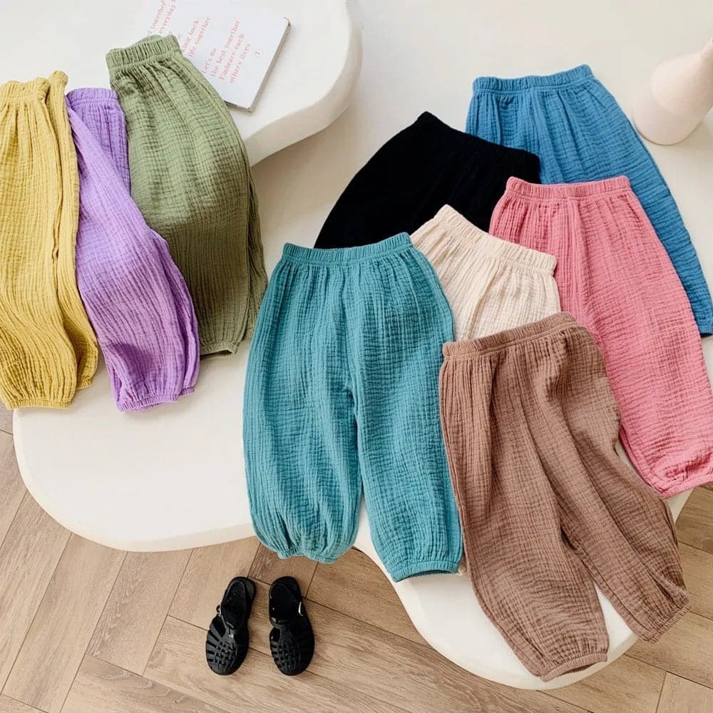 Calça Infantil Antimosquito TinySteps | Conforto Soltinho em Algodão para Primavera Verão