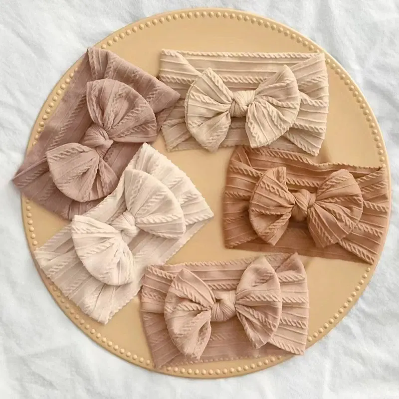 Kit 3 Faixas de Cabelo para Bebê Menina com Laço Turbante Elástico Confortável — imagem 1