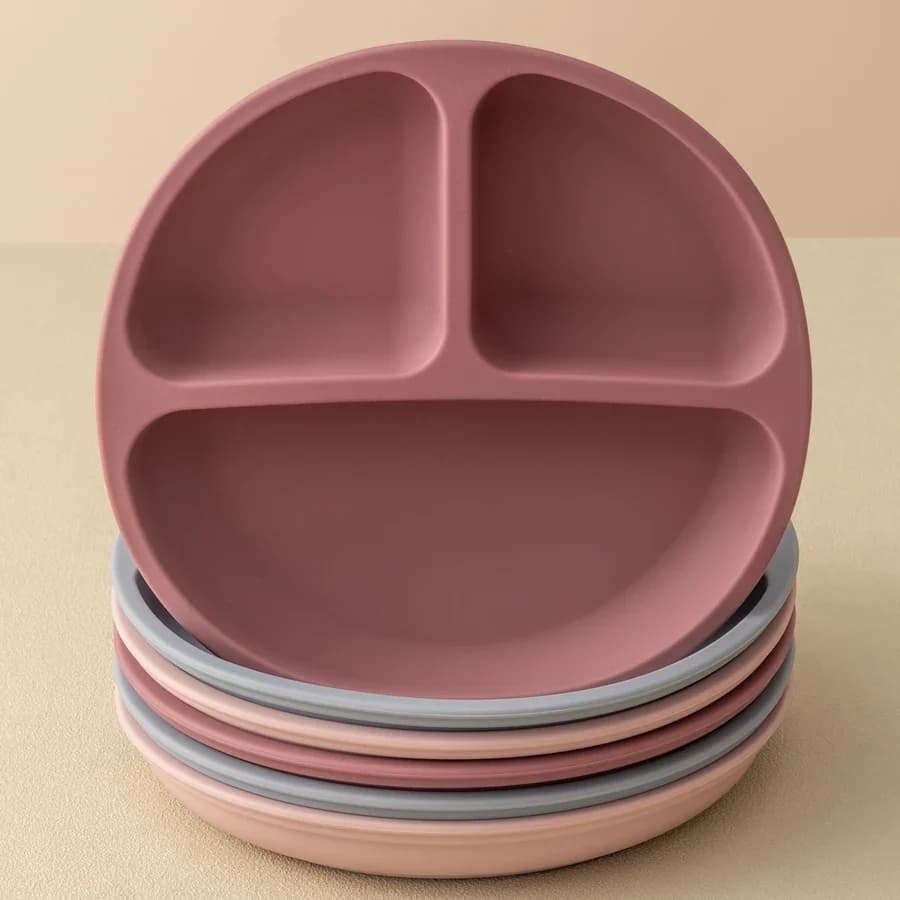 Prato Tigela de Silicone com Ventosa TinySteps: Papinha sem Bagunça para Bebês e Crianças — imagem 1