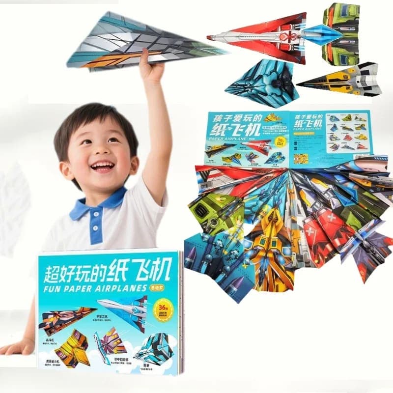 Kit Aviões de Origami Coloridos TinySteps: Diversão Artesanal para Criar e Brincar em Família