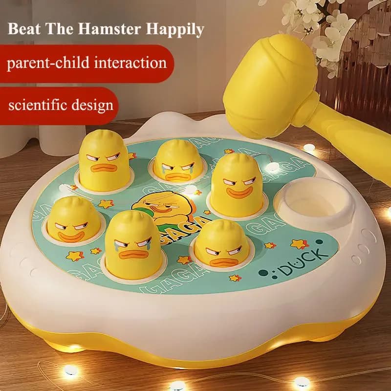 Brinquedo Educativo Montessori de Encaixe com Martelo para Bebês - Pato, Sapo e Porco TinySteps