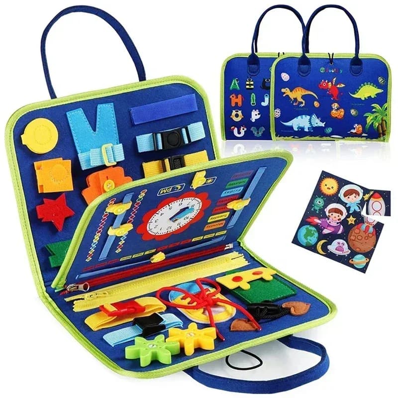 Livro Sensorial Montessori TinySteps de Feltro | Atividades Educativas para Viagens e Desenvolvimento Infantil