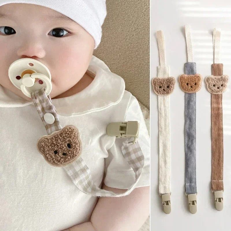Corrente de Chupeta Anti-Queda de Ursinho para Bebês TinySteps - Segurança e Diversão para a Dentição — imagem 1