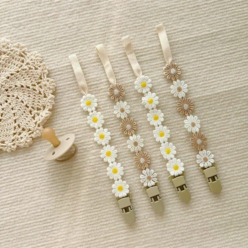 Prendedor de Chupeta Little Daisy TinySteps para Bebê Menina - Segurança e Charme Floral