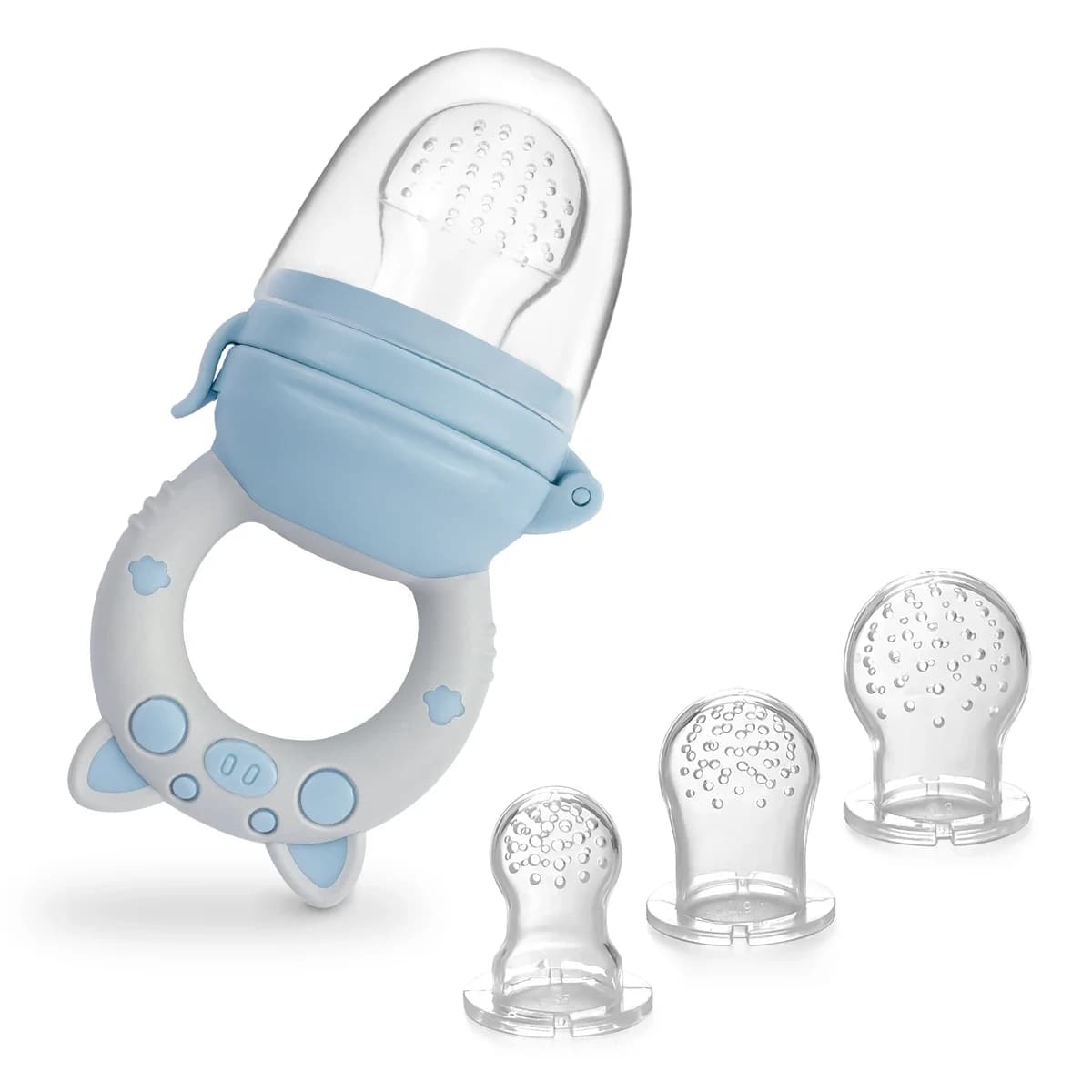Kit 4 Chupetas Alimentadoras TinySteps de Silicone para Introdução Alimentar Segura e Alívio da Dentição do Bebê — imagem 1