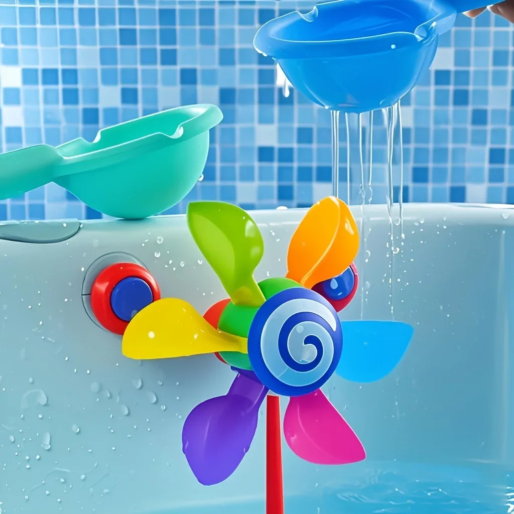 Moinho de Vento Giratório para Banho TinySteps: Brinquedo Sensorial Divertido para Bebês e Crianças